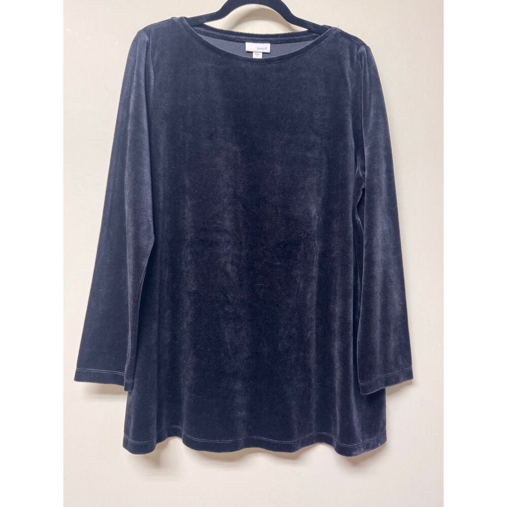 J. JILL Pure Jill Pima Cotton/Modal Blend Black Velvet Tunic, Sz L